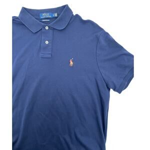 Polo Ralph Lauren Custom Slim Fit Navy Men's Size LG Short Sleeve
